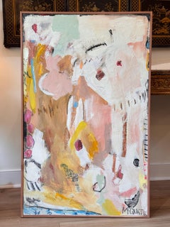 Grande peinture abstraite en techniques mixtes de l'artiste virginienne Mary McQuate