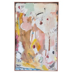 Grande peinture abstraite en techniques mixtes de l'artiste virginienne Mary McQuate