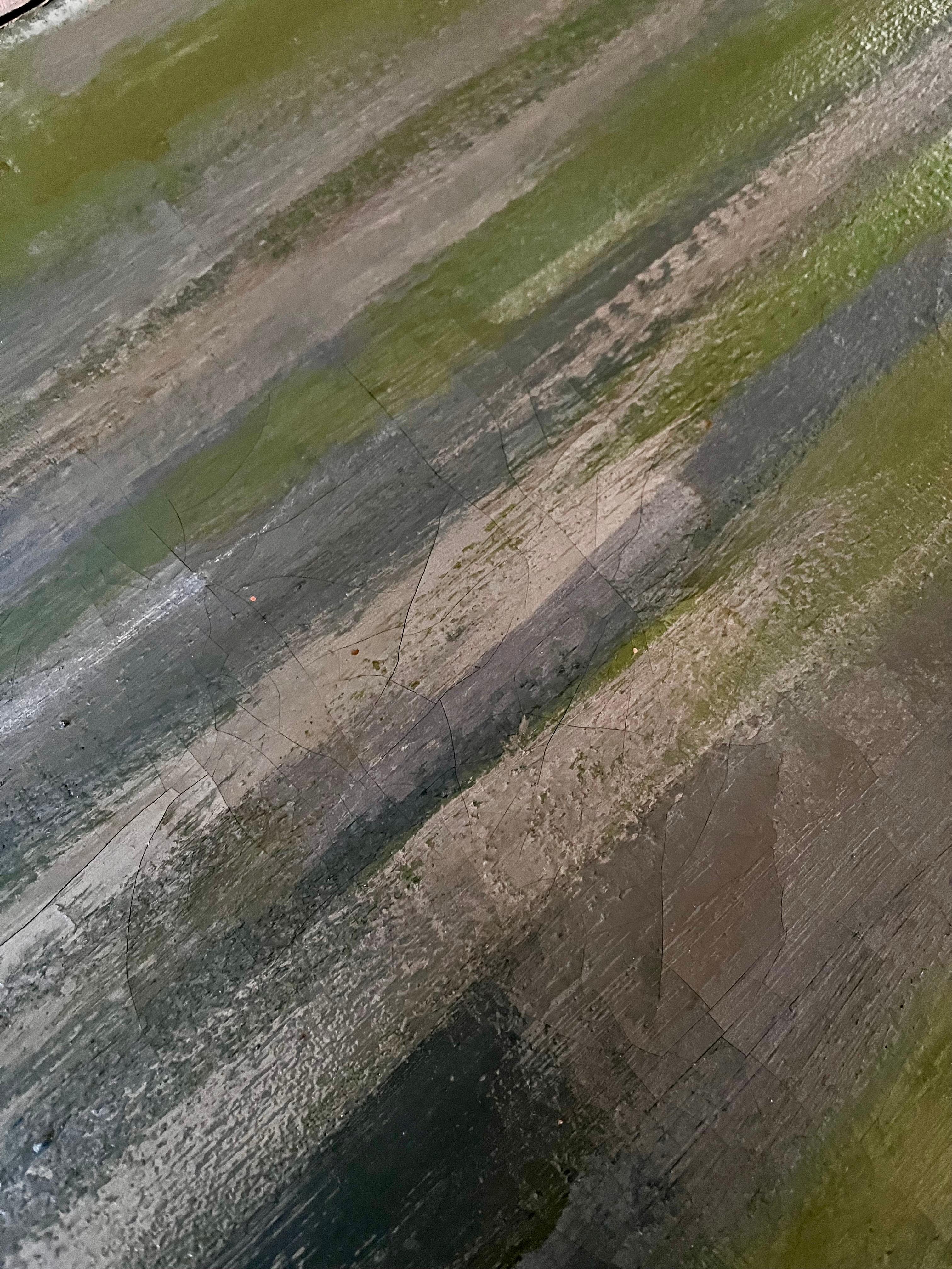 Grande peinture collage abstraite de la ligne d'horizon de New York, circa 1960 en vente 7