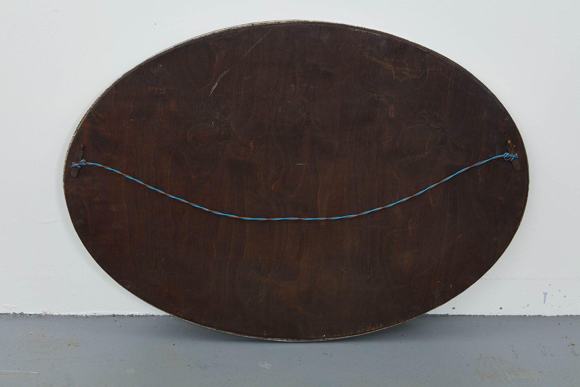 Großer ovaler Arts and Crafts-Spiegel aus gemischtem Metall (20. Jahrhundert) im Angebot