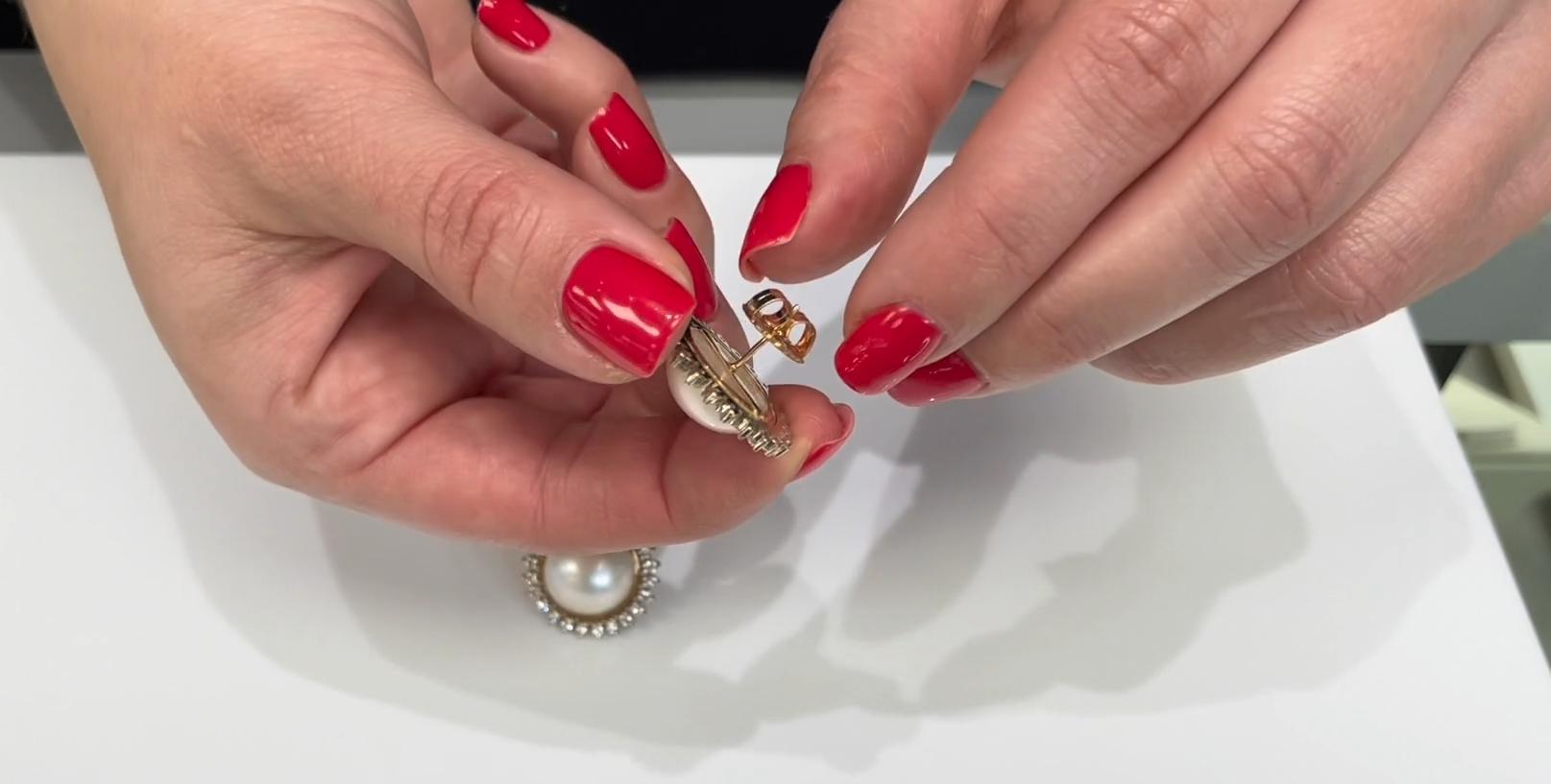 Perla Mobe Grande de Oro Amarillo de 14 K con Diamantes en forma de Halo Estelar en venta 1