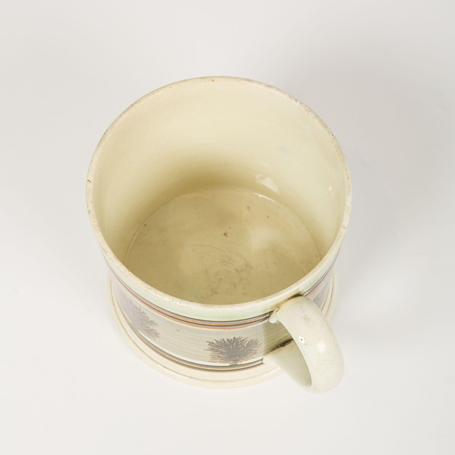 19th Century Large Mochaware Mug Made in England Circa 1820