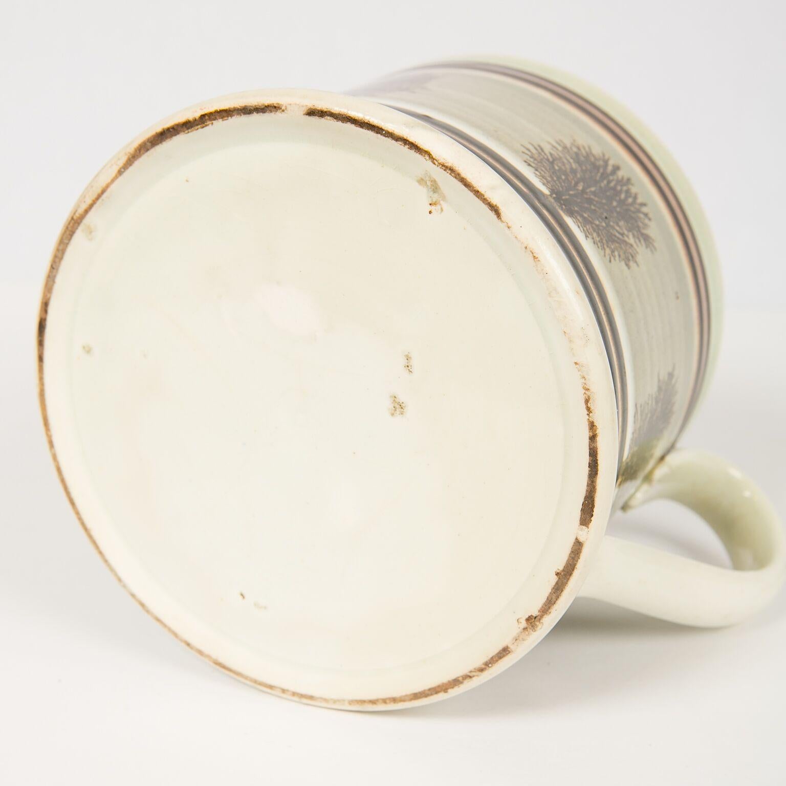 Pearlware Large Mochaware Mug Made in England Circa 1820