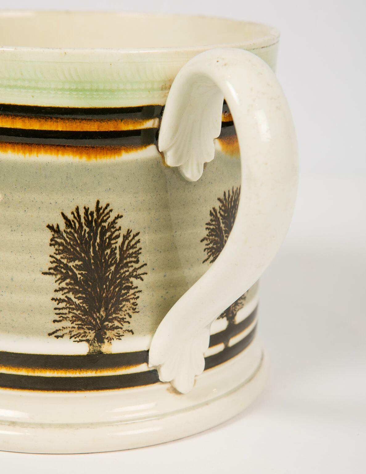 Large Mochaware Mug Made in England Circa 1820 1