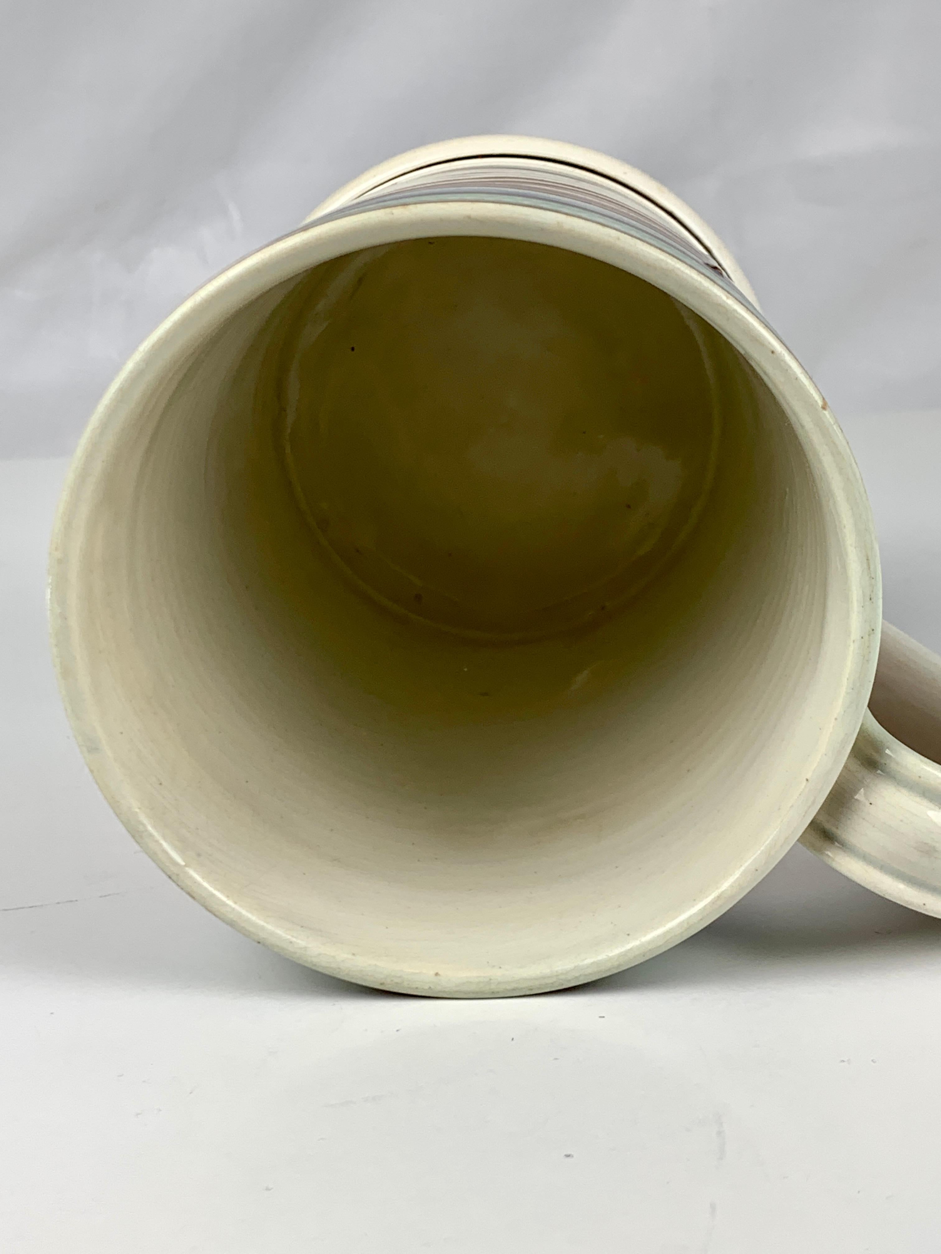Large Mochaware Mug with Wavy Line Slip Decoration, England, Circa 1820 2