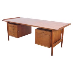 Large 'Model 207' Executive Teak Desk by Arne Vodder for Sibast Furniture, 1950s