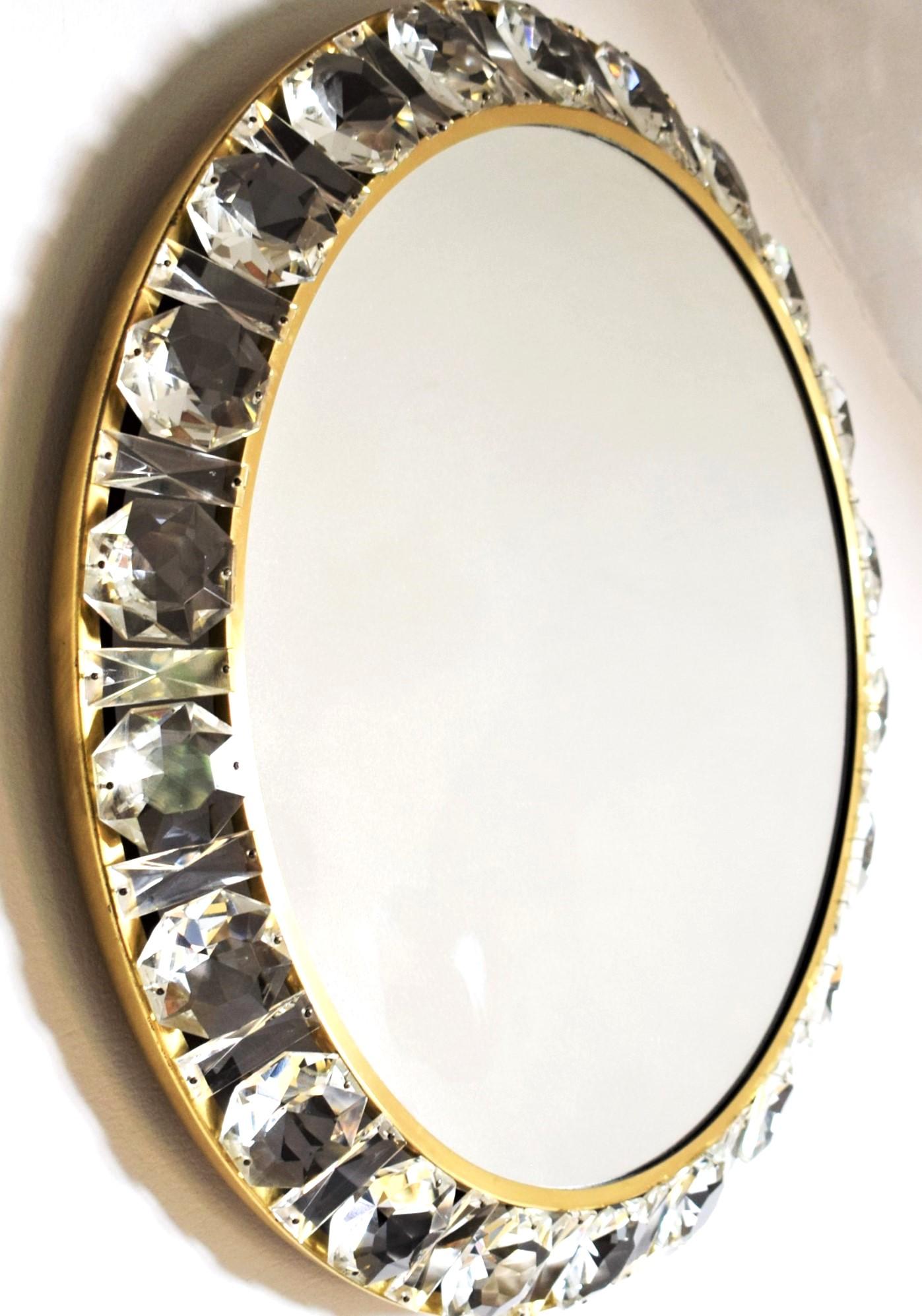Hand-Crafted Large Model 3648 Lighted Wall Mirror from Bakalowits & Söhne, 1960s For Sale