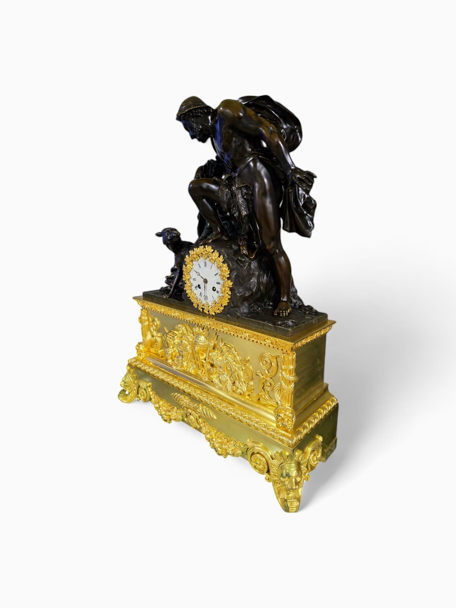 Large Model Empire Clock Depicting Faustulus Discovering Romulus and Remus For Sale 5