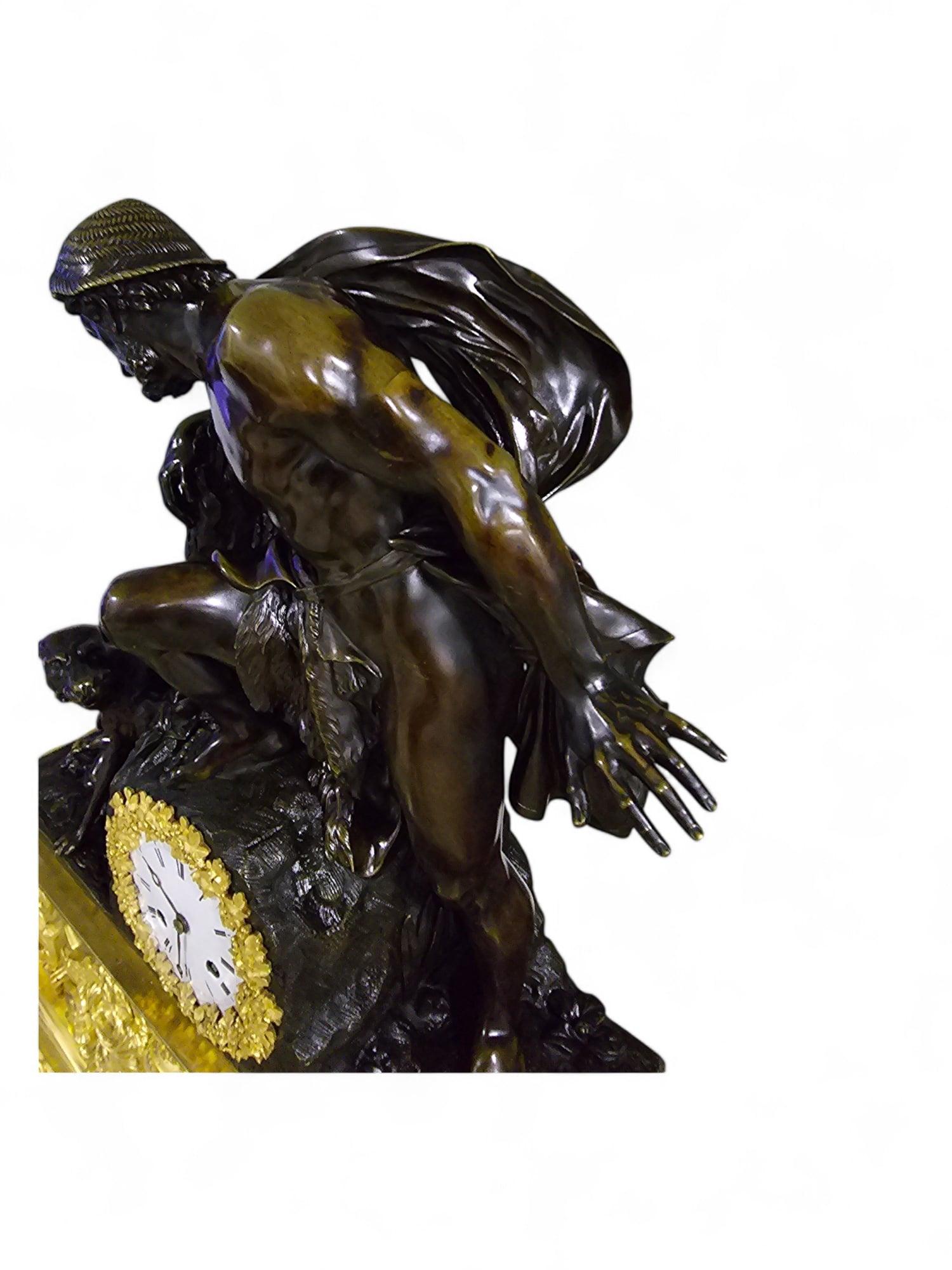 Large Model Empire Clock Depicting Faustulus Discovering Romulus and Remus For Sale 6
