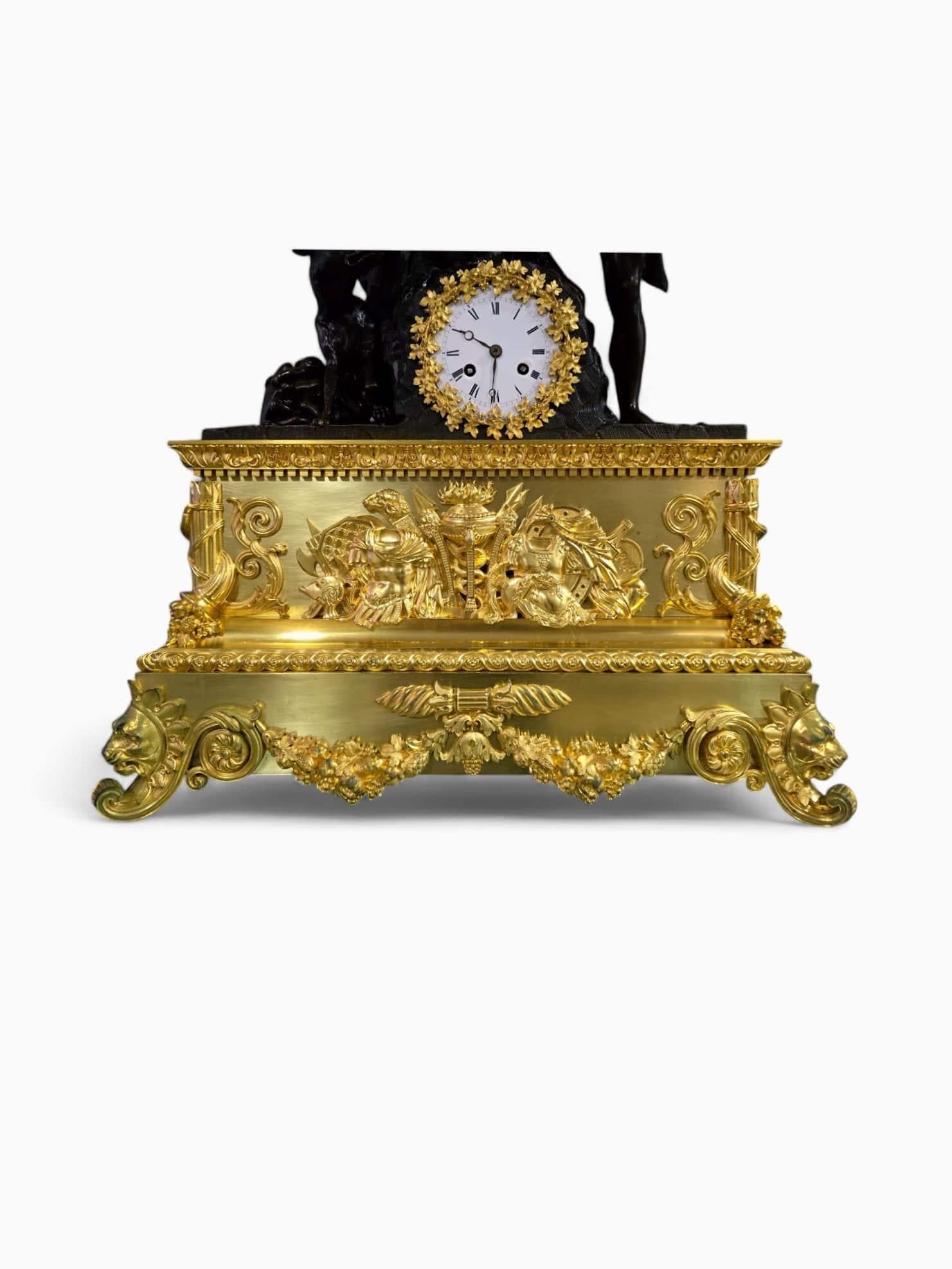 Large Model Empire Clock Depicting Faustulus Discovering Romulus and Remus For Sale 12