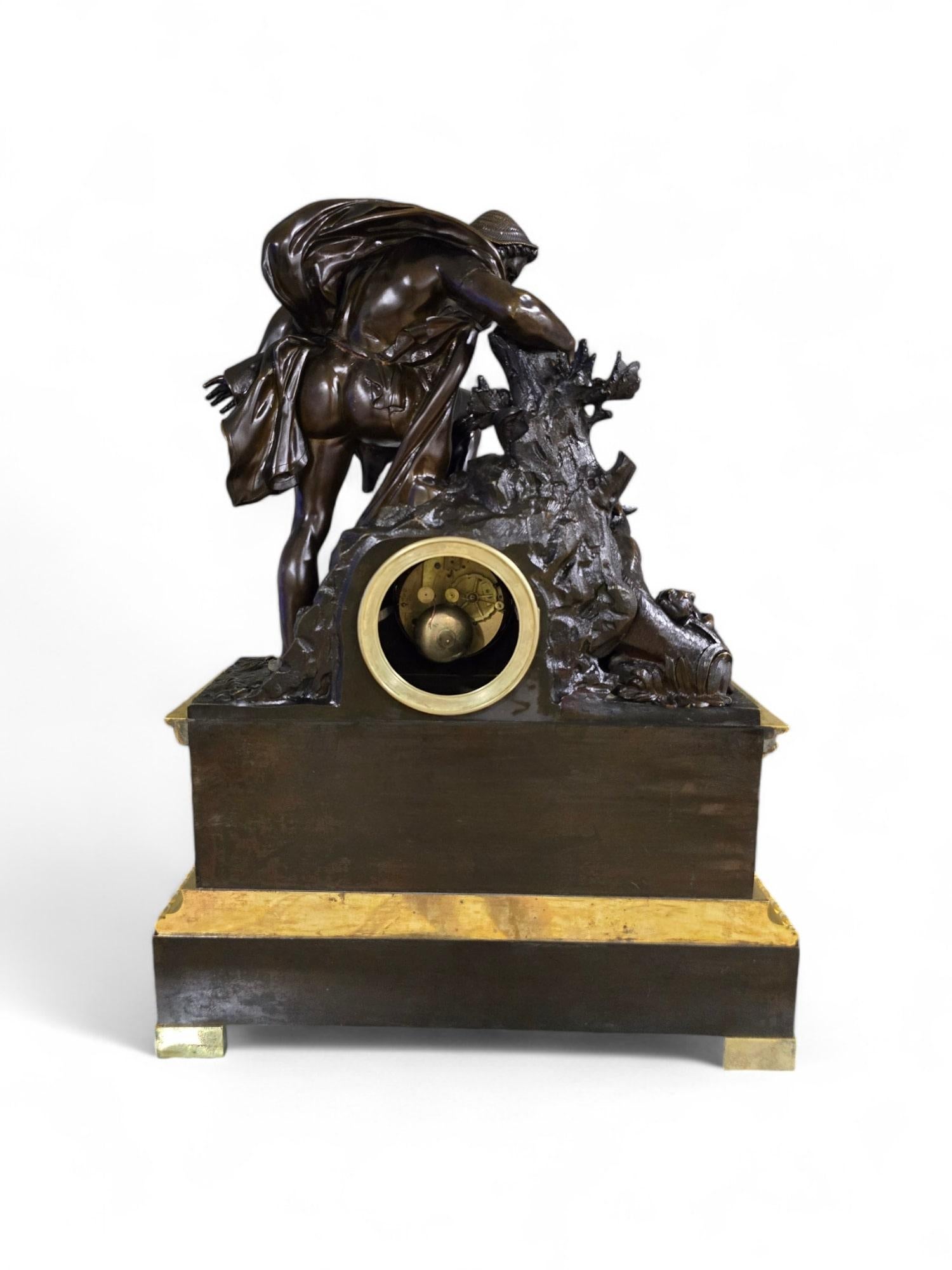 Large Model Empire Clock Depicting Faustulus Discovering Romulus and Remus For Sale 2