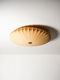 Importante lampe de chasse en laiton et textile Model No K5-25 par Idman Oy, Finlande, années 1950