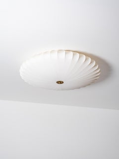 Grand modèle K5-25/PL, luminaire encastré en laiton et tissu, fabriqué par Idman Oy, Finlande, années 1950