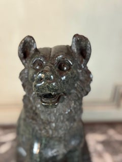 Large model of Jennings' dog in serpentine marble, souvenir of the Grand Tour, 1