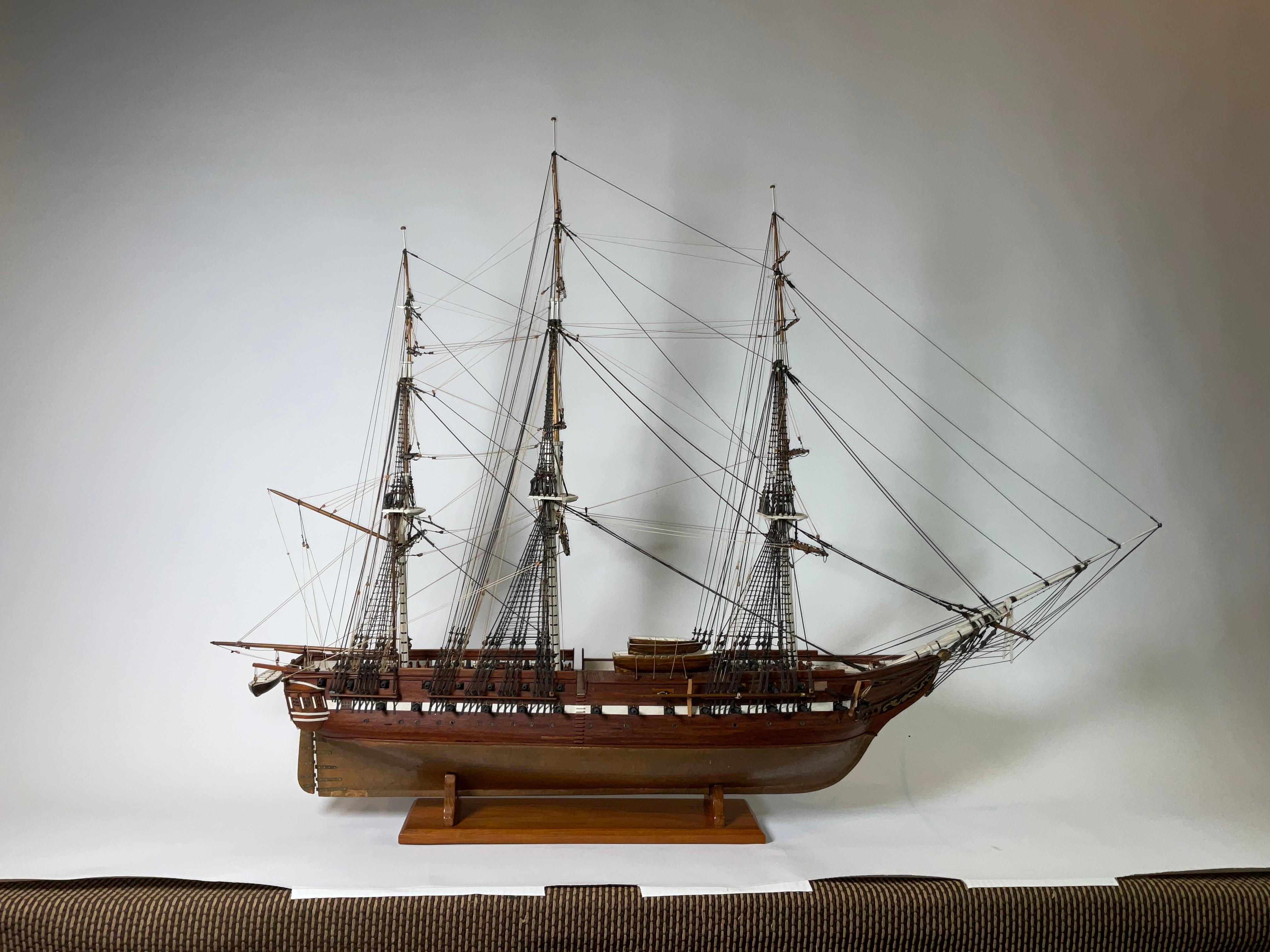 Large Model of the USS Constitution In Good Condition For Sale In Norwell, MA