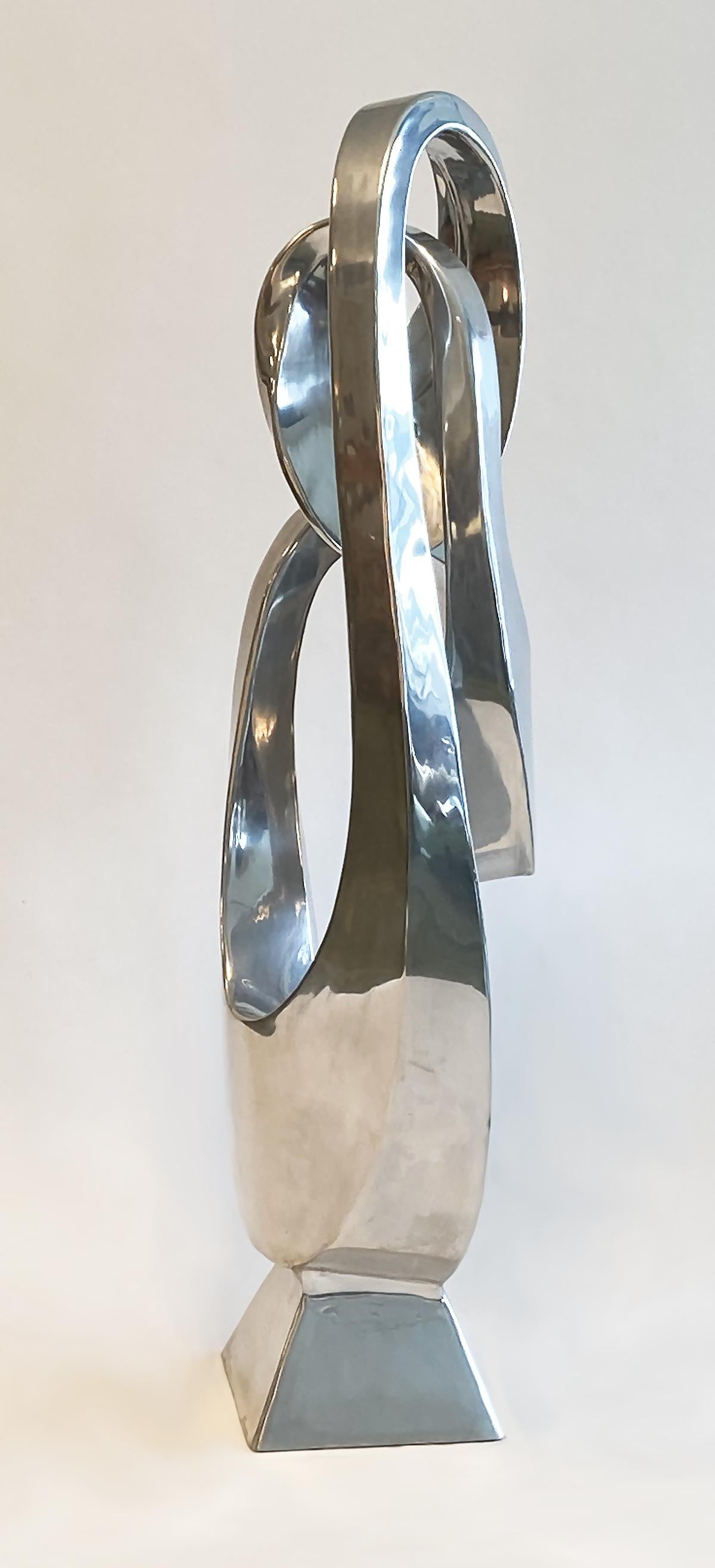 American Large Modern Abstract Aluminum Sculpture by Bill Keating, 1970s