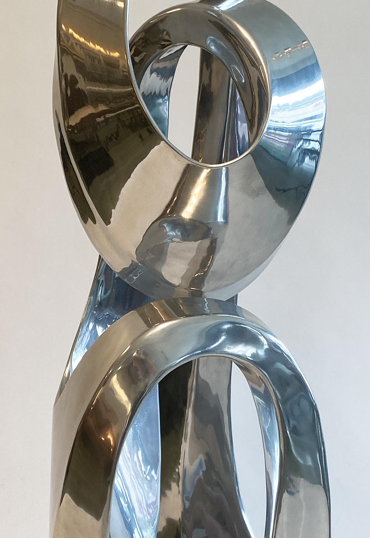 Large Modern Abstract Aluminum Sculpture by Bill Keating, 1970s 2