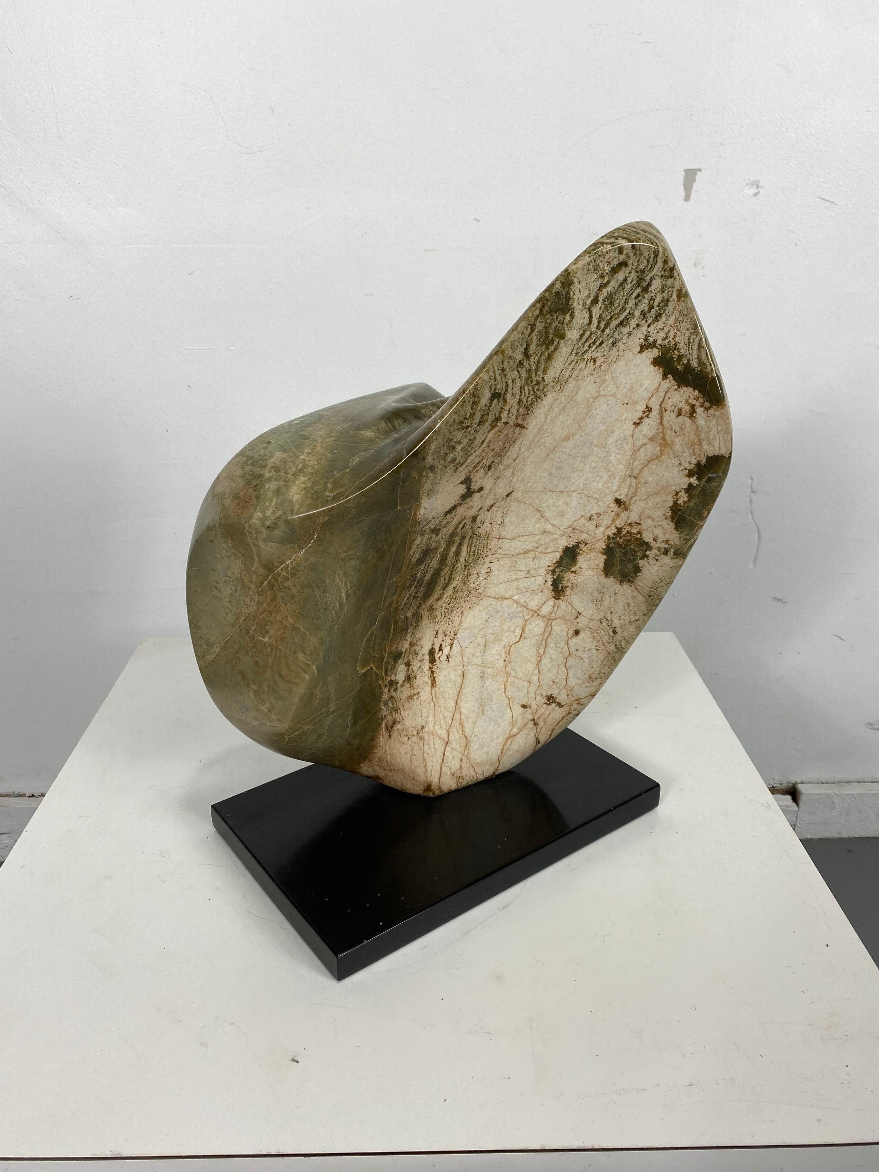 German Large Modern Abstract Marble Sculpture by Hans Schleeh 