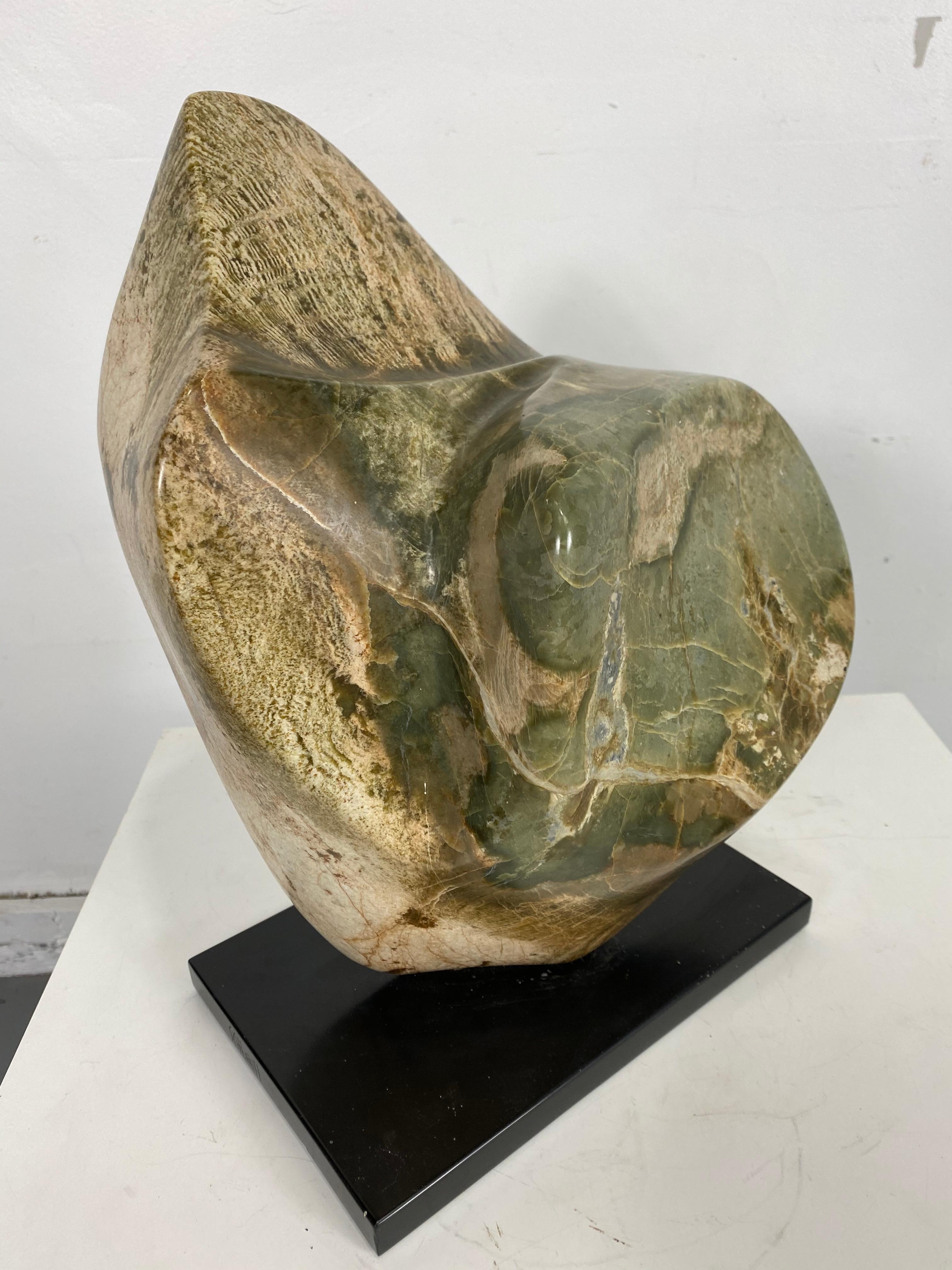 Hand-Carved Large Modern Abstract Marble Sculpture by Hans Schleeh 