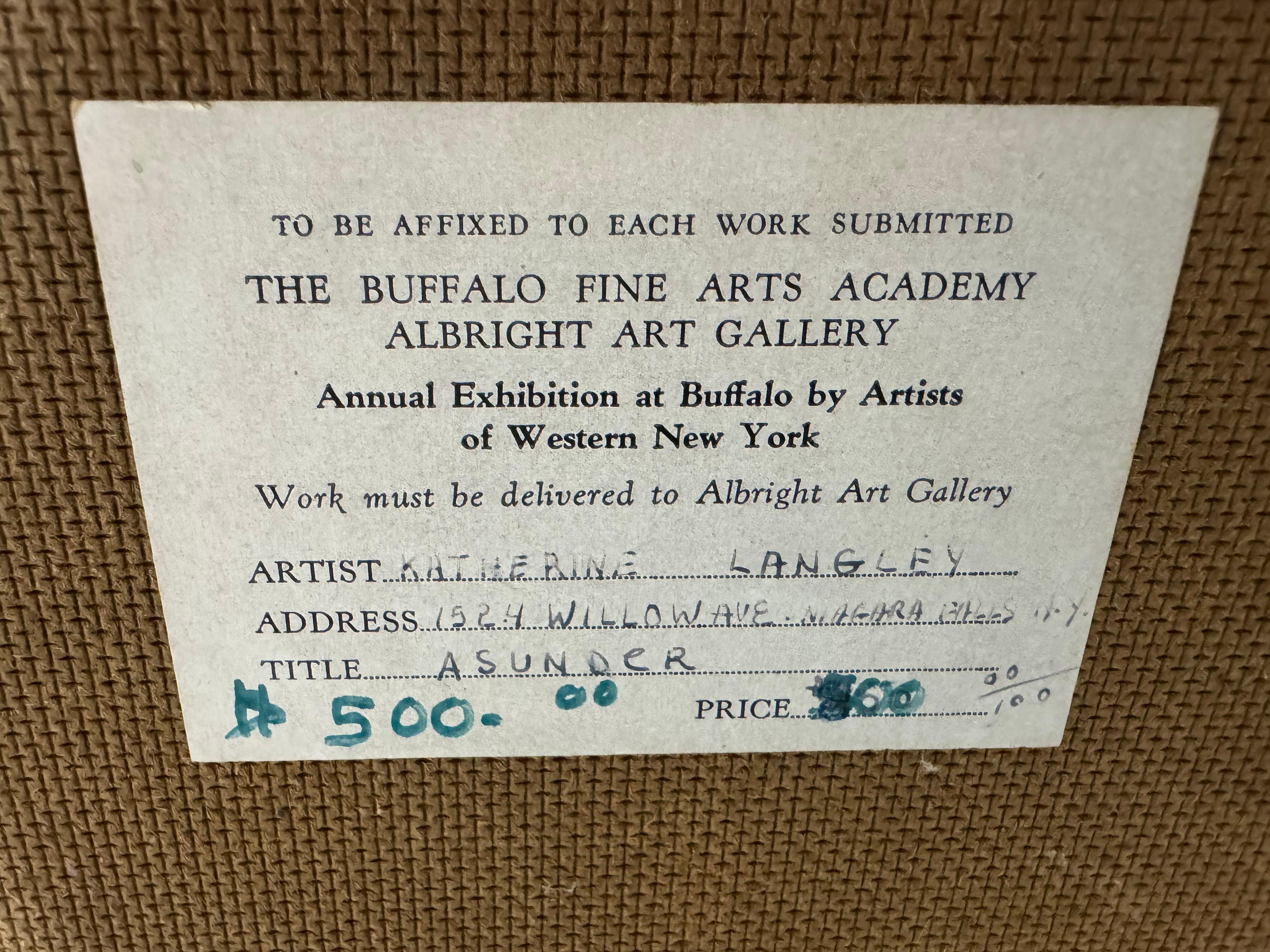 Quadro ad olio astratto modernista su tavola dell'artista Kathrin Langley, WNY, dal titolo 