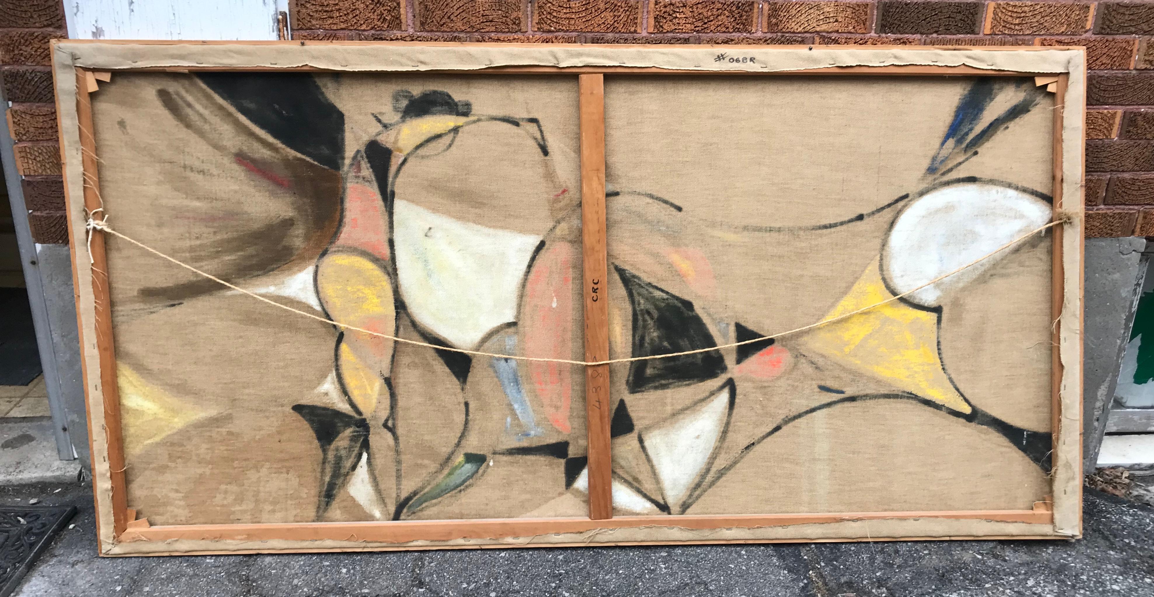 Canadian Large Modern Abstract Oil Painting by Marguerite 'Kittie' Bruneau, 1959