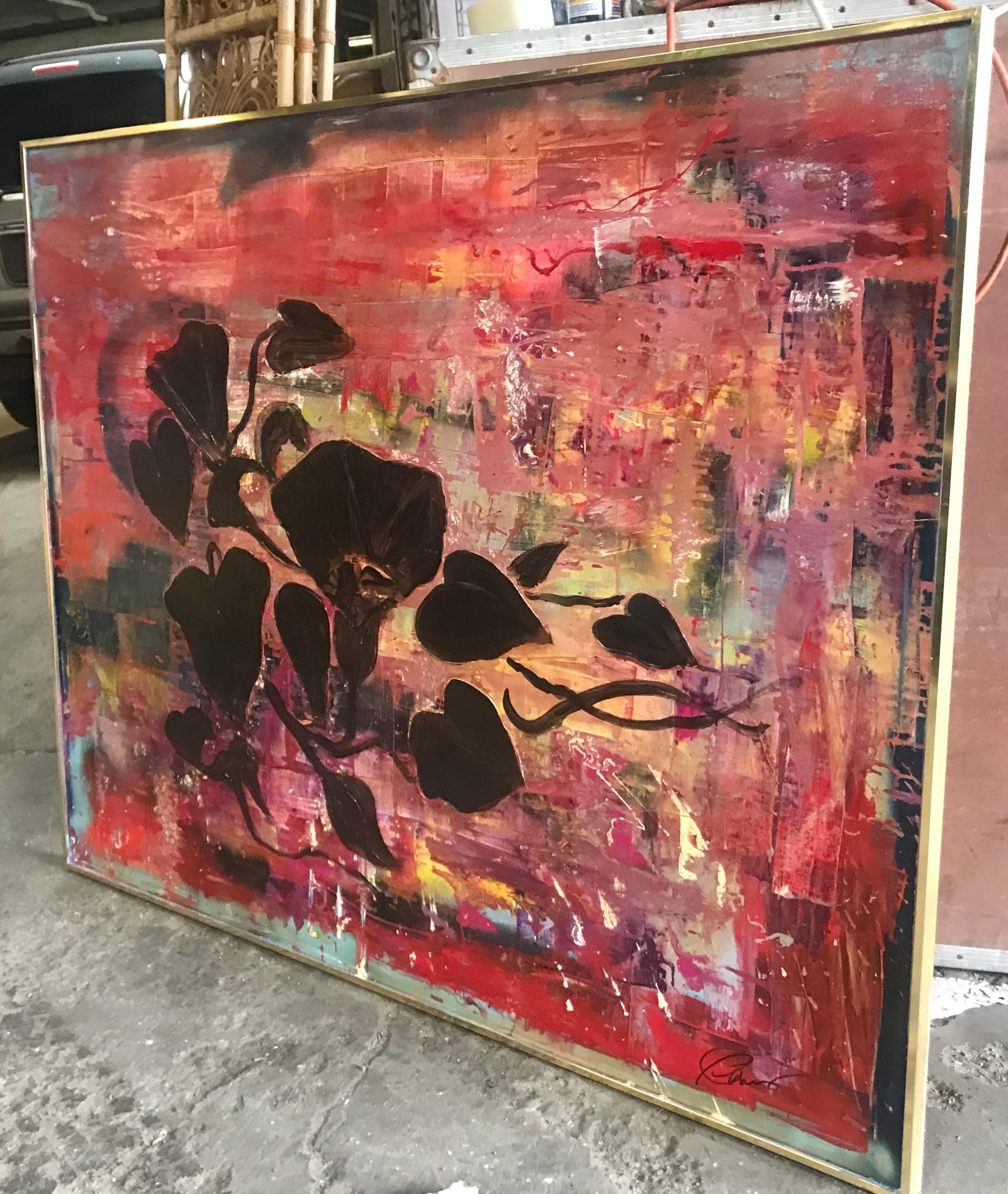 Mid-Century Modern Large Modern Abstract Oil Painting 