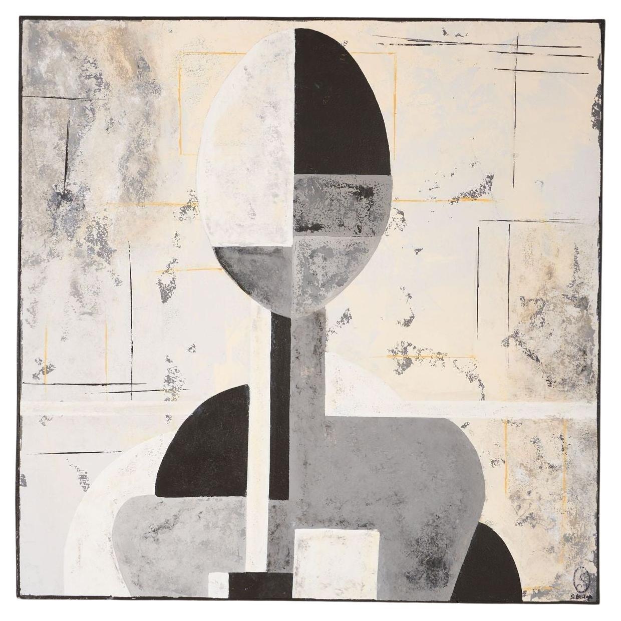 Large modern abstract painting on board by Sylvia Ortega - 003