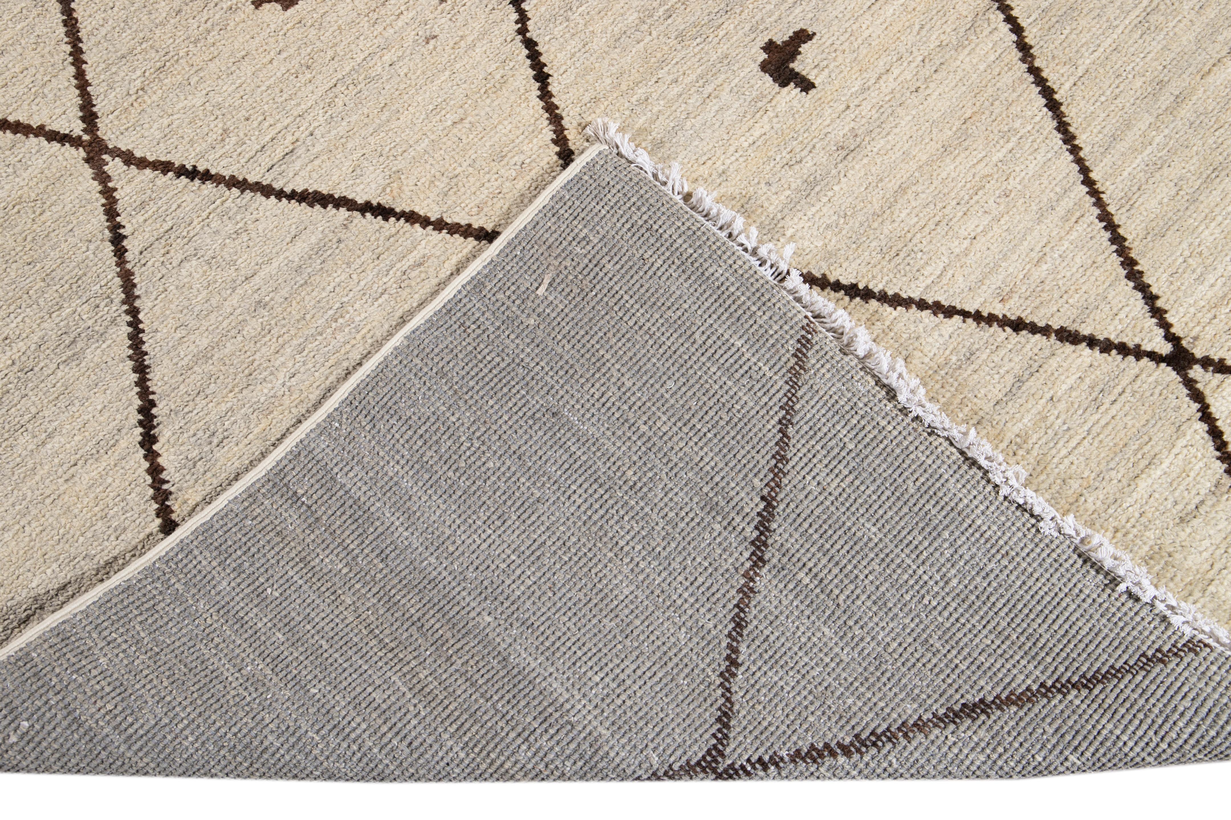 Alfombra moderna bereber grande de lana de estilo marroquí Lana en venta