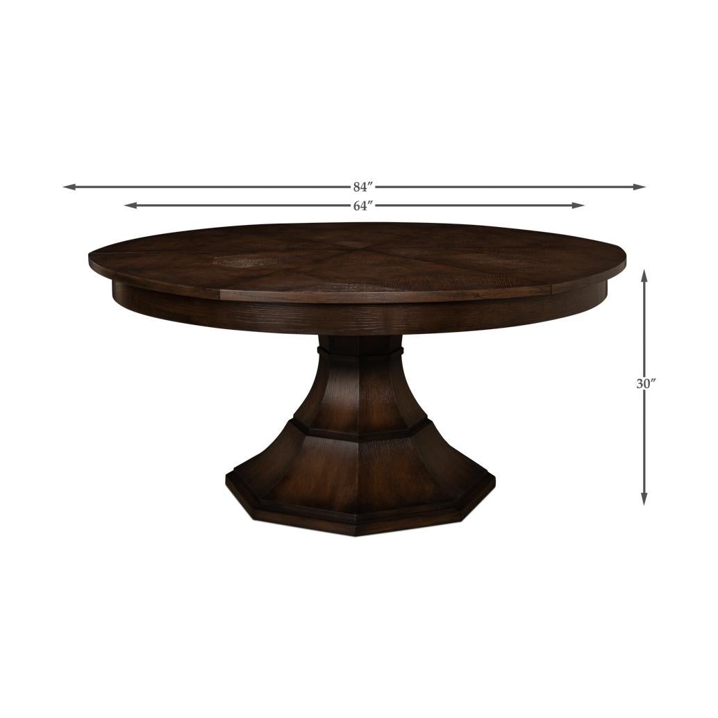 Large Modern Brown Oak Dining Table For Sale 4