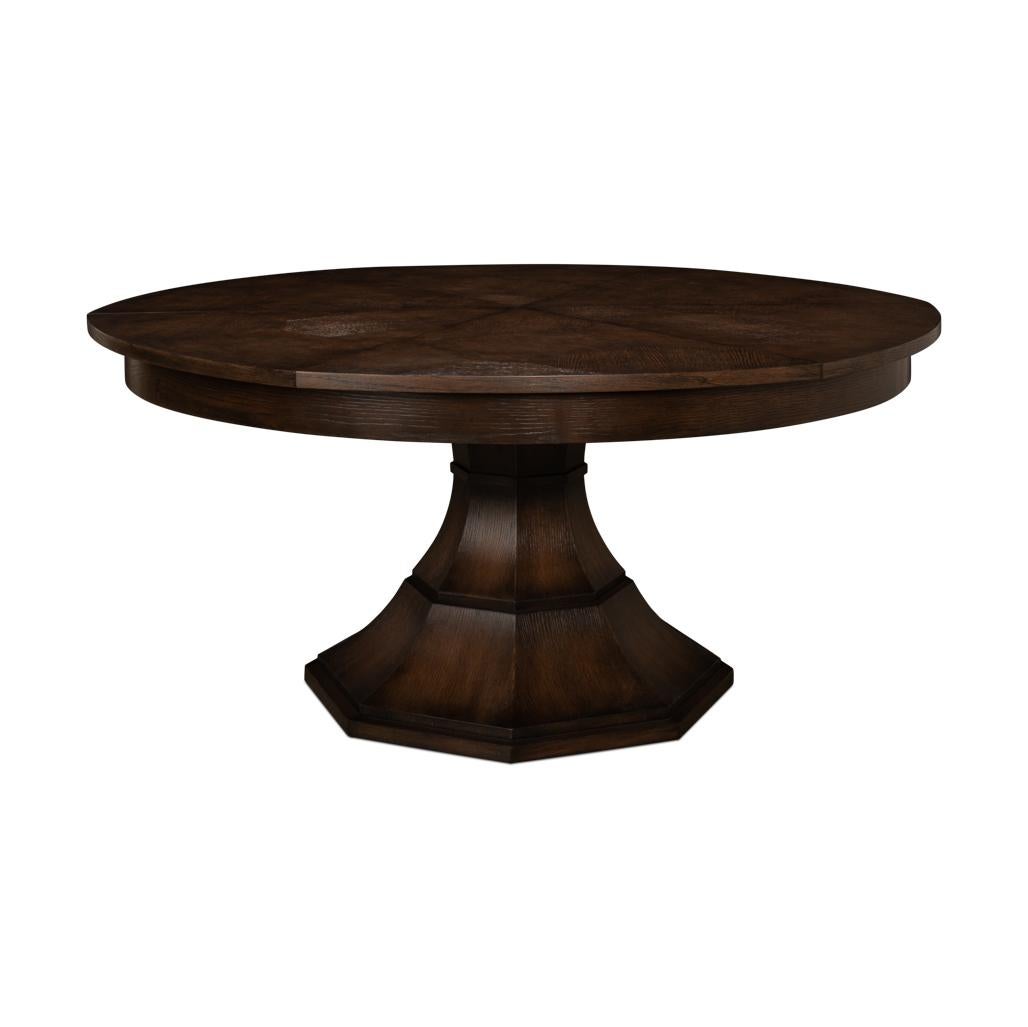 Large Modern Brown Oak Dining Table For Sale 5