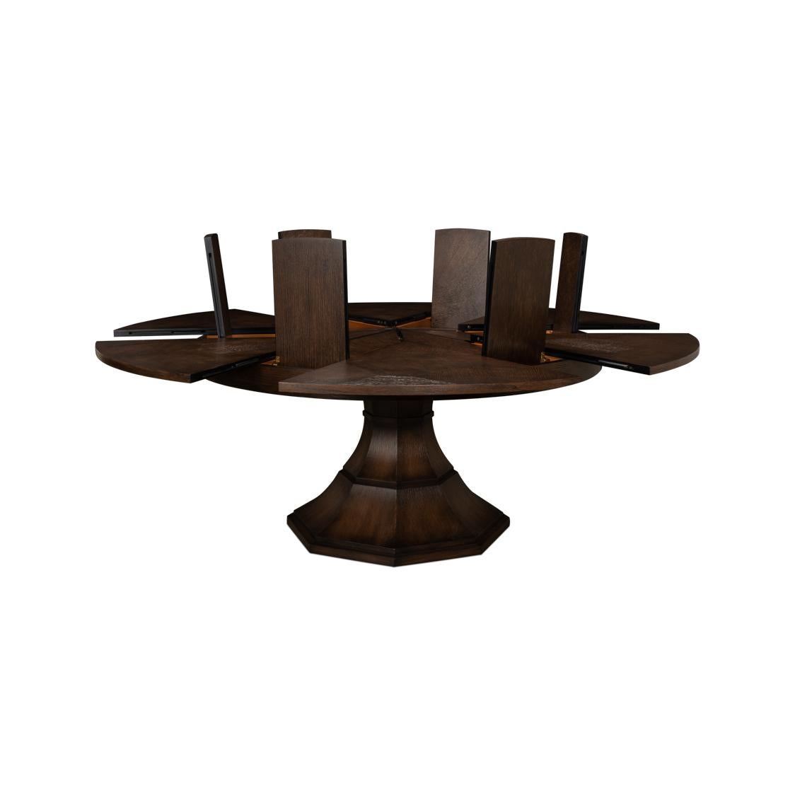 Vietnamese Large Modern Brown Oak Dining Table For Sale