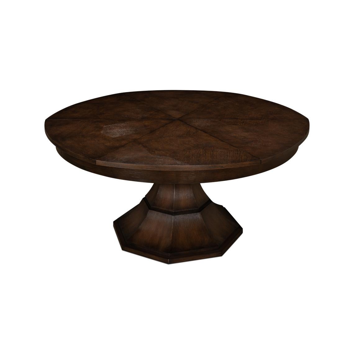 Wood Large Modern Brown Oak Dining Table For Sale