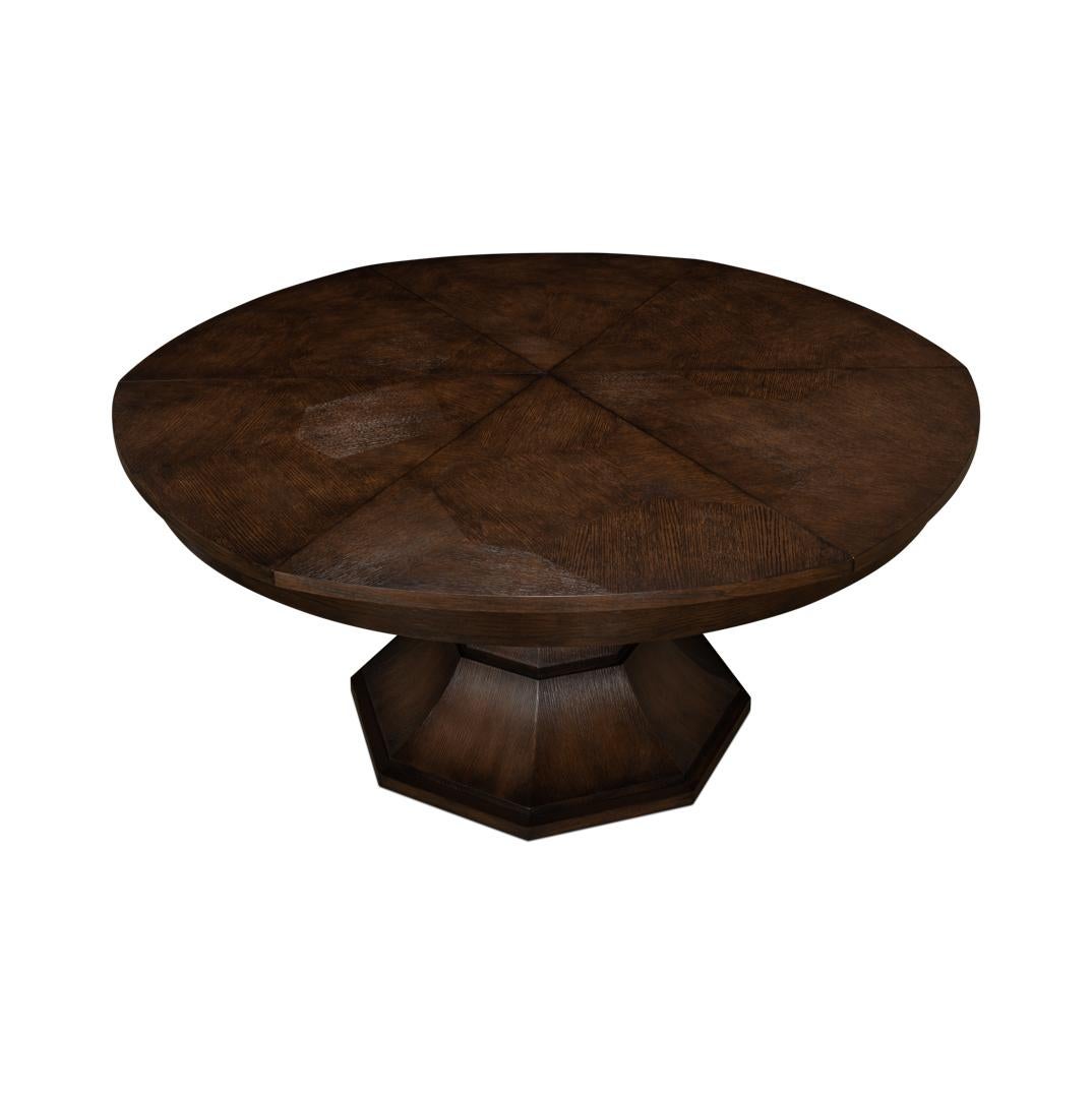 Large Modern Brown Oak Dining Table For Sale 1