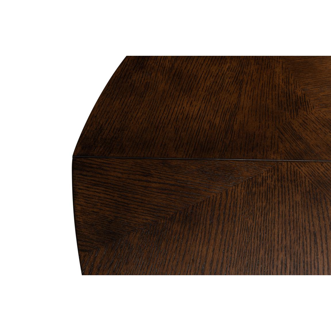 Large Modern Brown Oak Dining Table For Sale 2