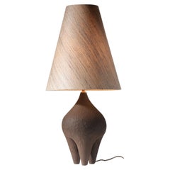 Large modern ceramic brown tripod lamp by Katia Mihaylova