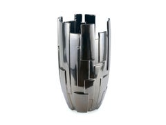 Contemporary Ceramic Vase Vessel Sculpture Shiny Metallic Luster made in Italy