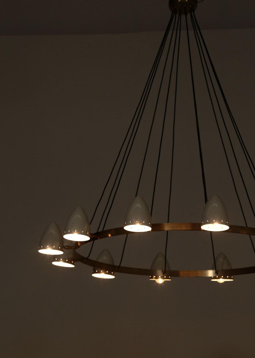 Contemporary Large Modern Chandelier, Italian Stilnovo Style For Sale