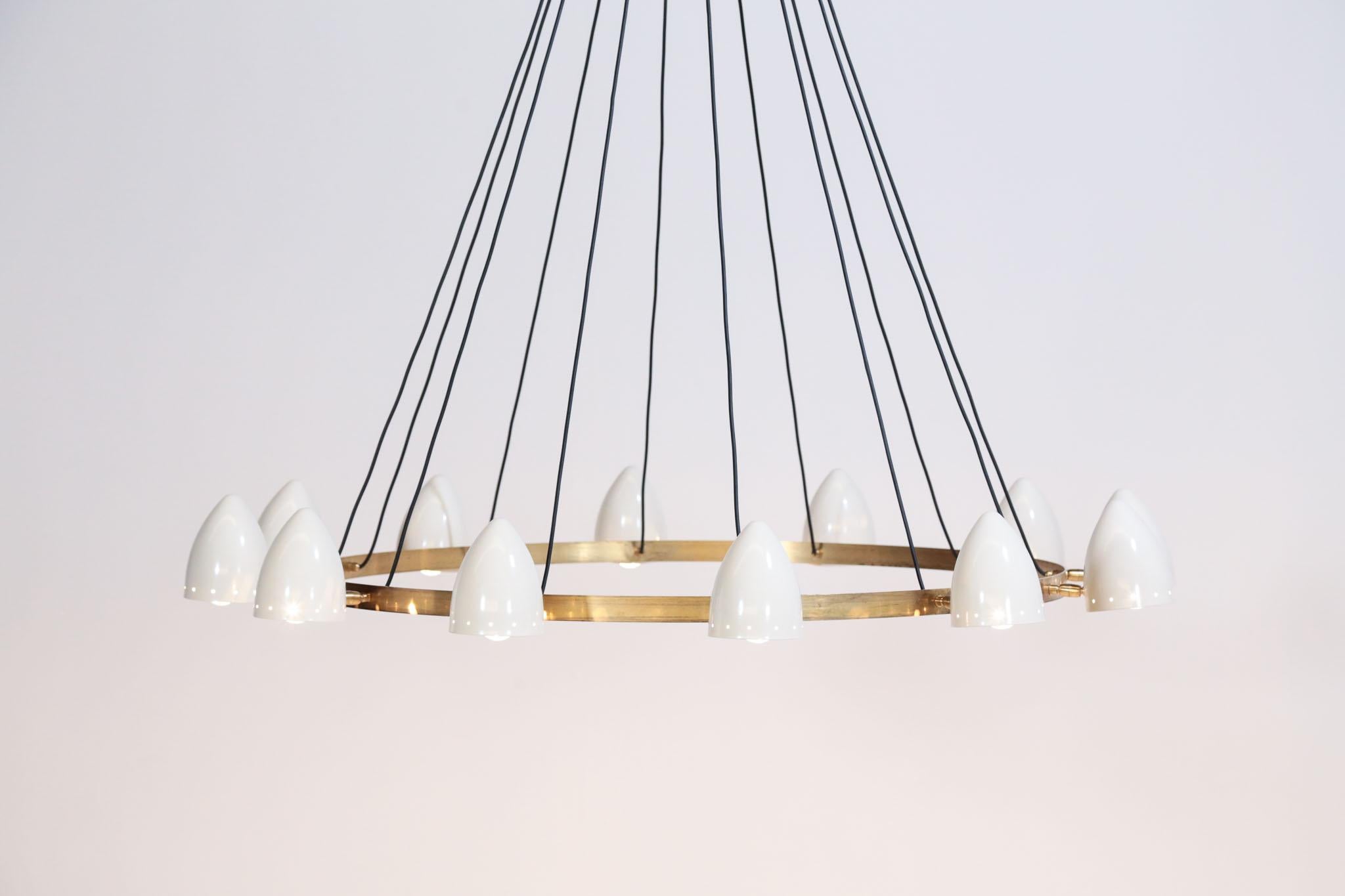 Large Modern Chandelier, Italian Stilnovo Style 1