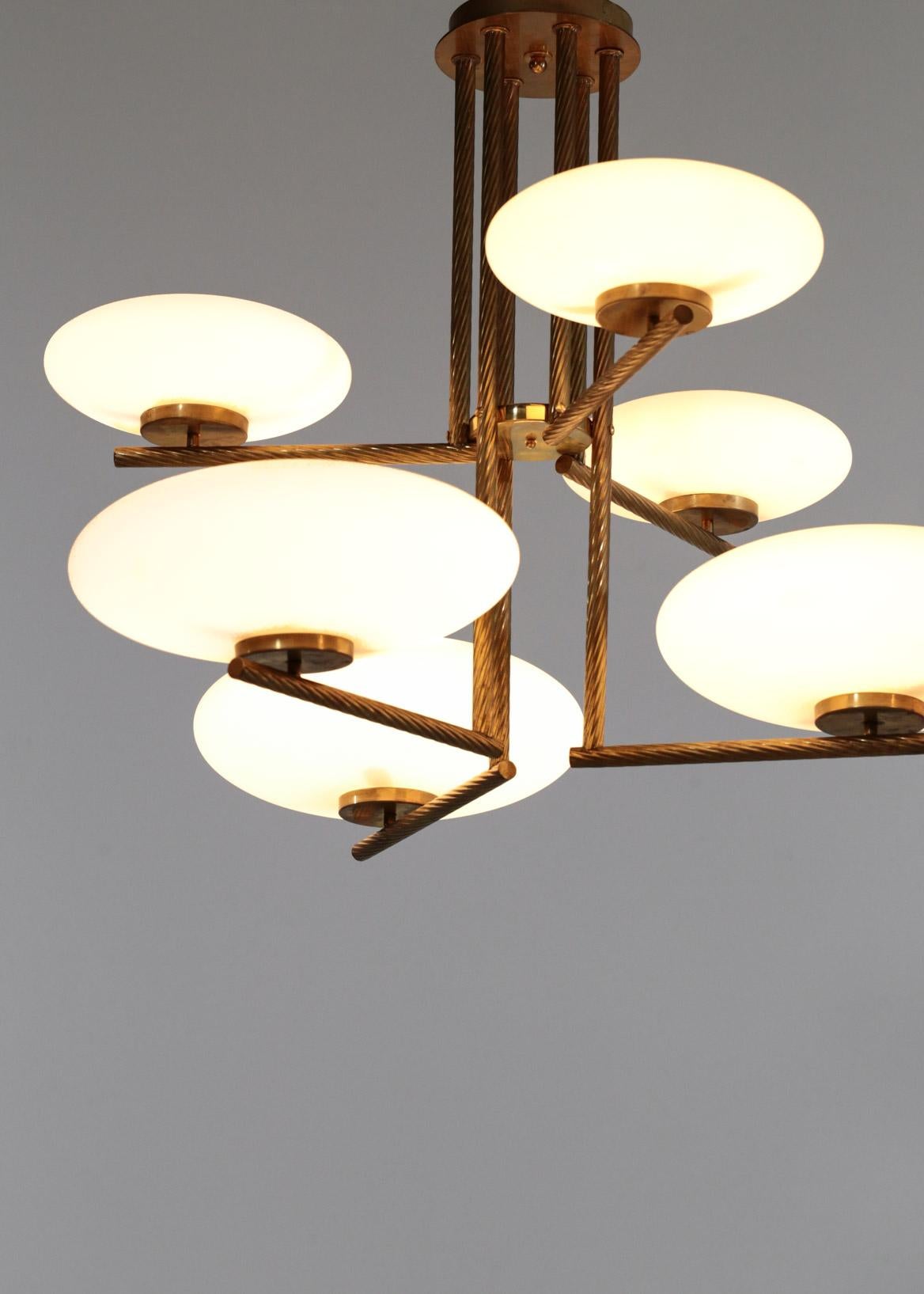 Large Modern Chandelier Stillovo Style Italian Design Angelo Lelli In New Condition In Ternay, Auvergne-Rhône-Alpes