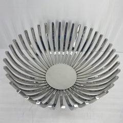 Large Modern Chrome Fruit Bowl Centerpiece