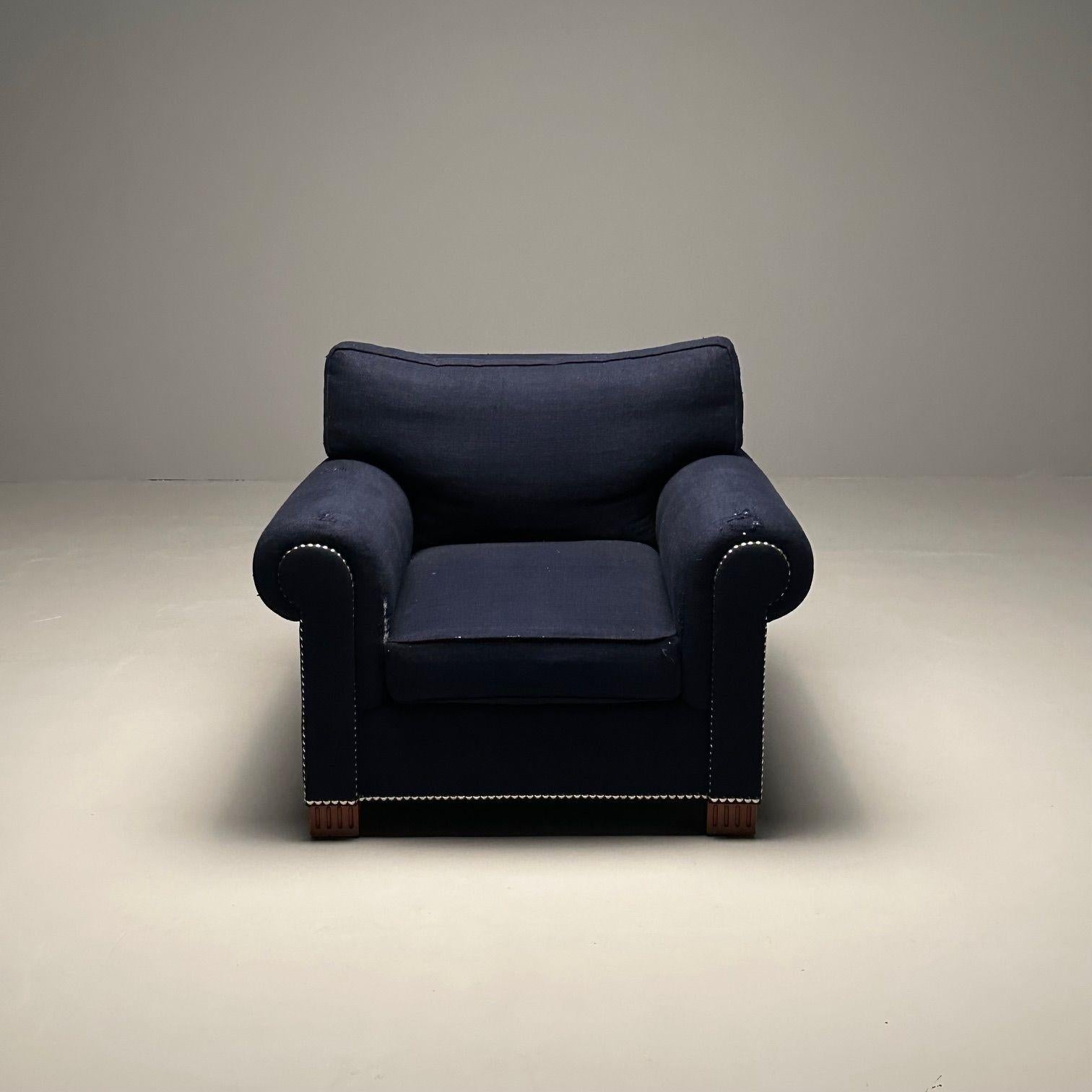 Moderne Grande chaise club/ lounge moderne à retapisser étiquetée Ralph Lauren en vente