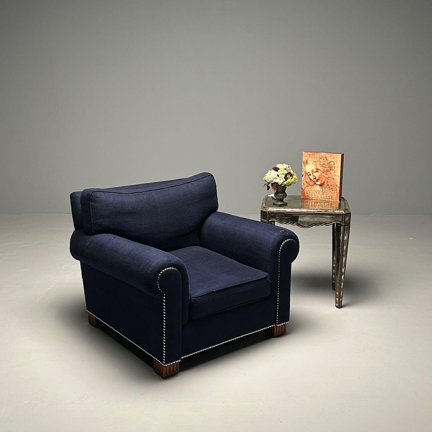 Grande chaise club/ lounge moderne à retapisser étiquetée Ralph Lauren Bon état - En vente à Stamford, CT