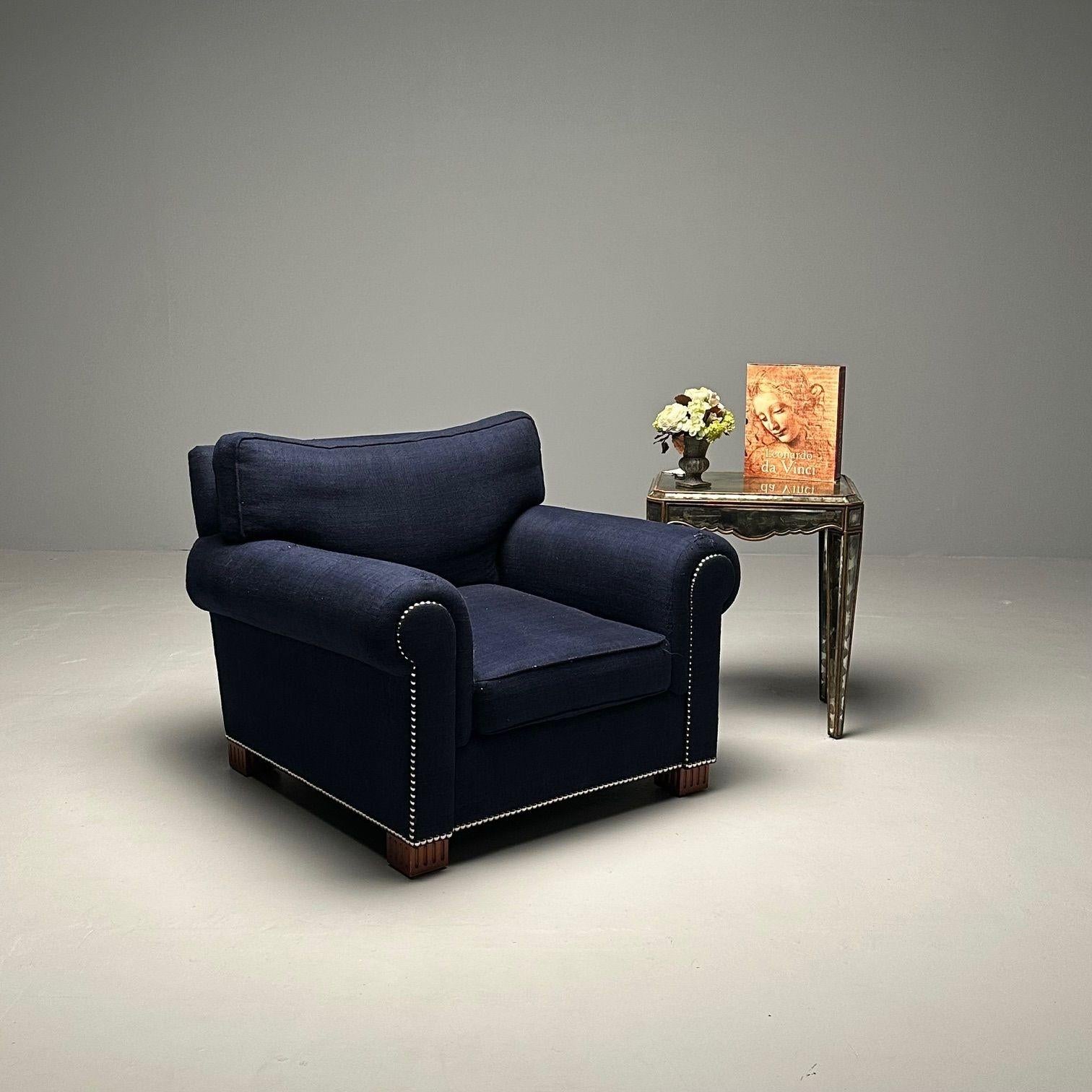 Contemporary Large Modern Club / Lounge Chair for Reupholstery Labeled Ralph Lauren