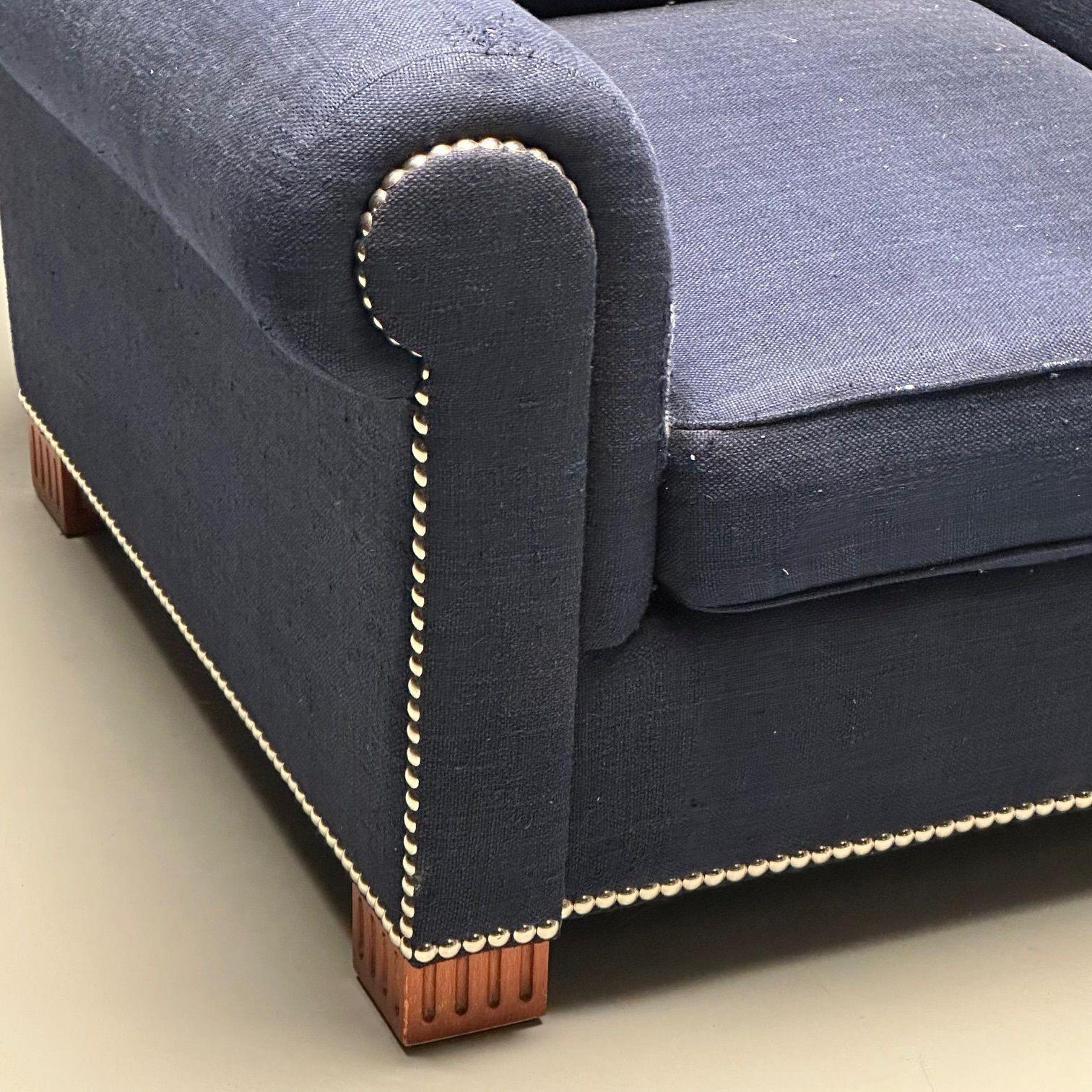 Tissu Grande chaise club/ lounge moderne à retapisser étiquetée Ralph Lauren en vente