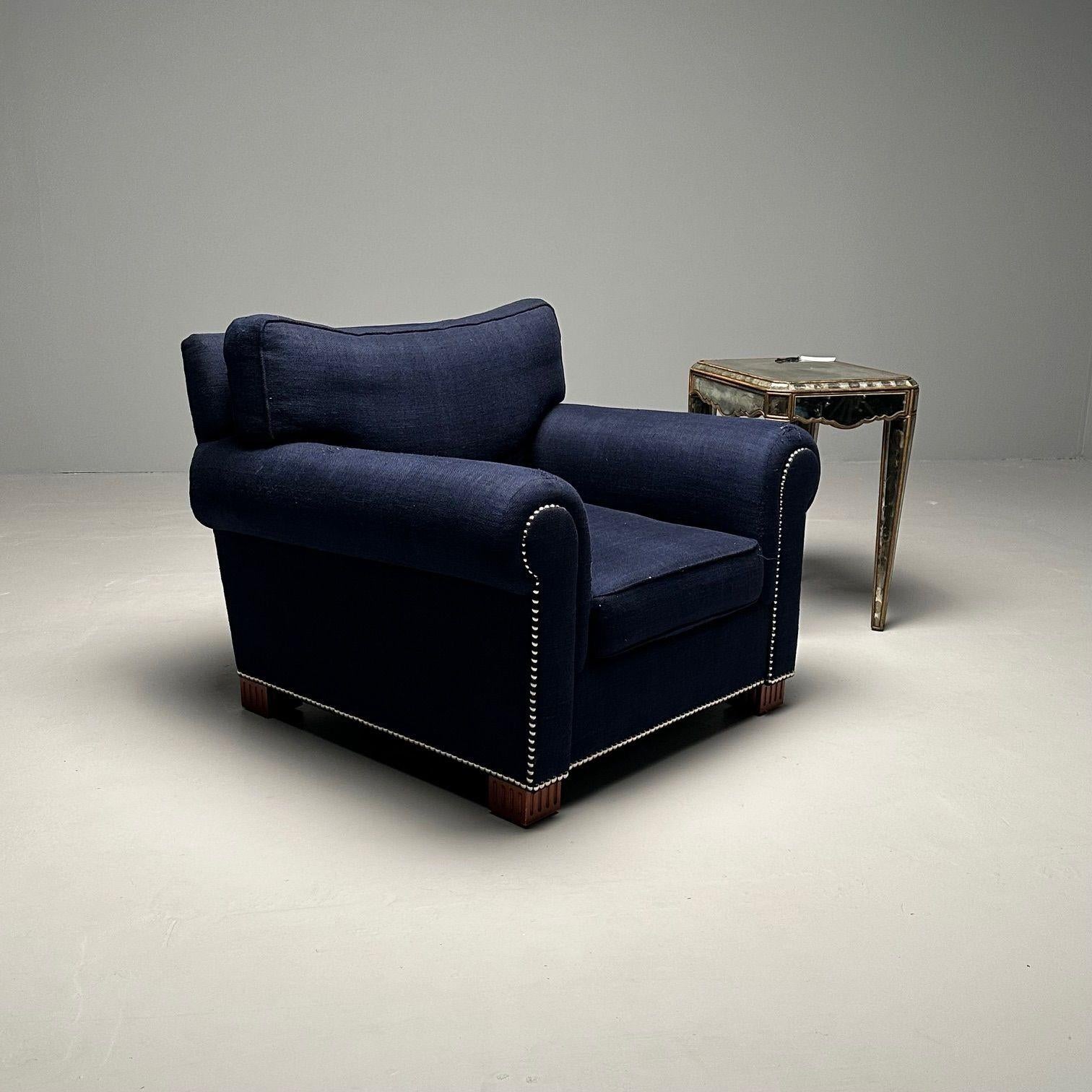Grande chaise club/ lounge moderne à retapisser étiquetée Ralph Lauren en vente 1