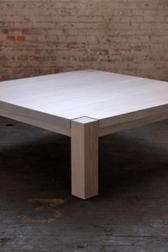 Large Modern Coffee Parsons Style Table in Rustic Oak with Grey Stain