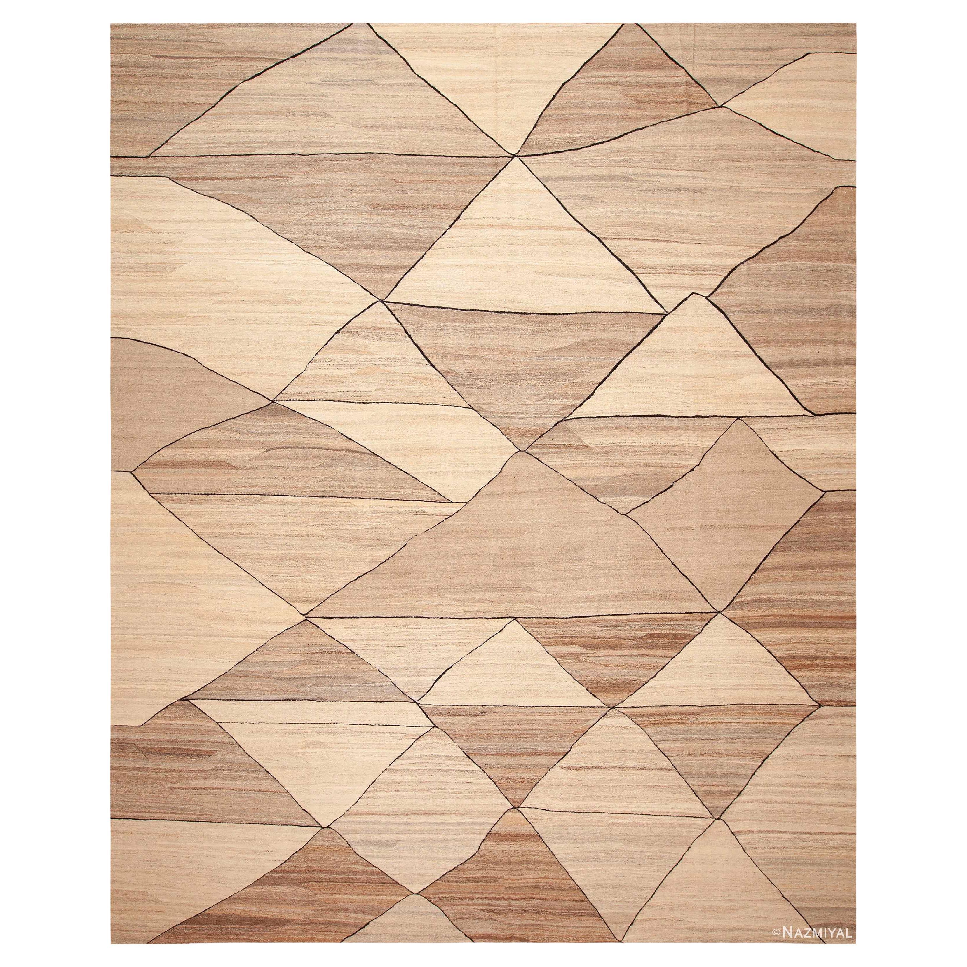 Nazmiyal Collection Large Modern Contemporary Geometric Kilim Rug 12'9" x 16'9"
