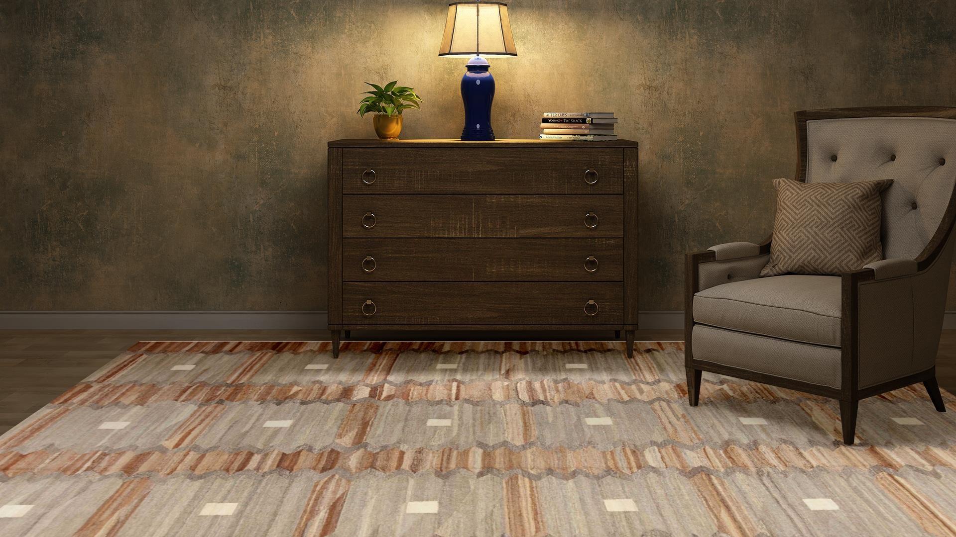 Hand-Knotted Nazmiyal Collection Large Modern Contemporary Geometric Kilim Rug 13' x 16' For Sale