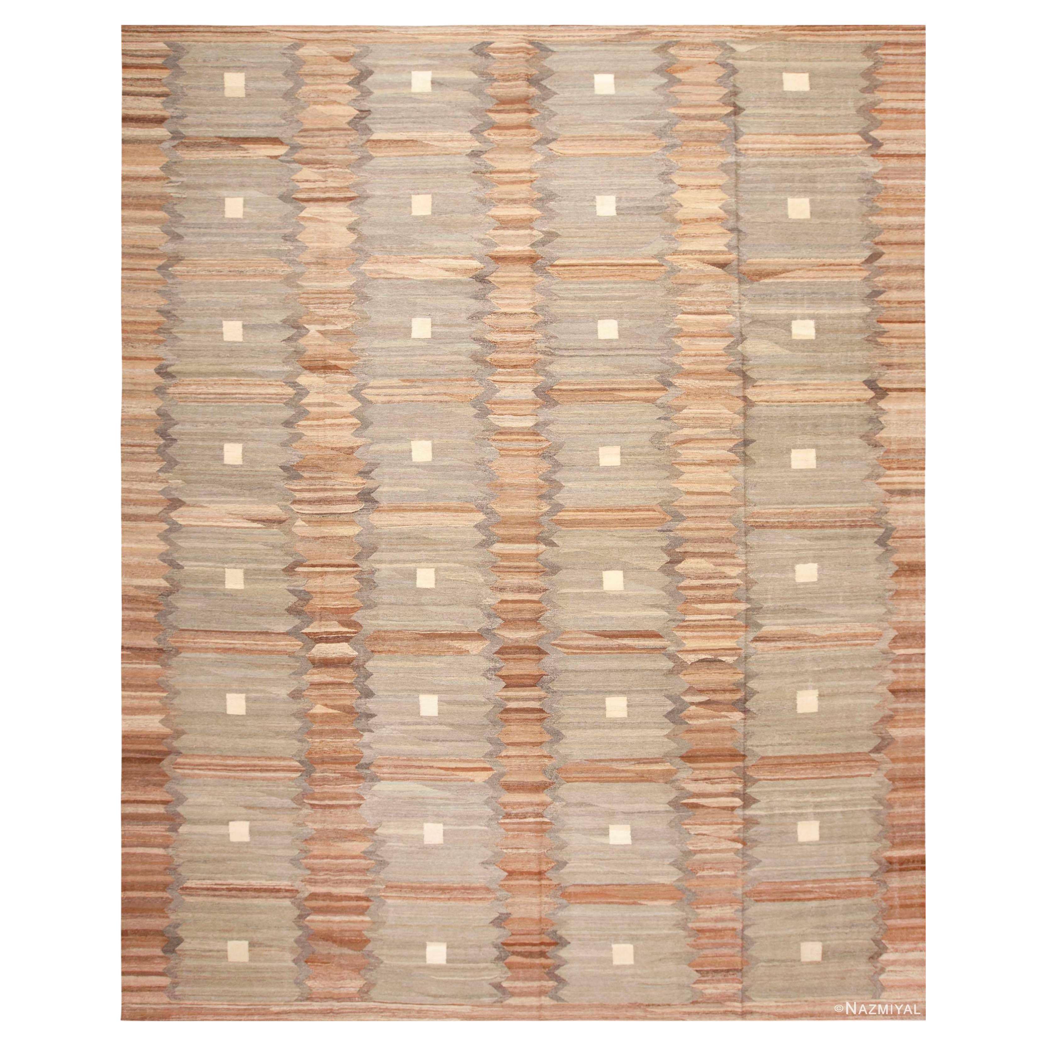 Nazmiyal Collection Large Modern Contemporary Geometric Kilim Rug 13' x 16'
