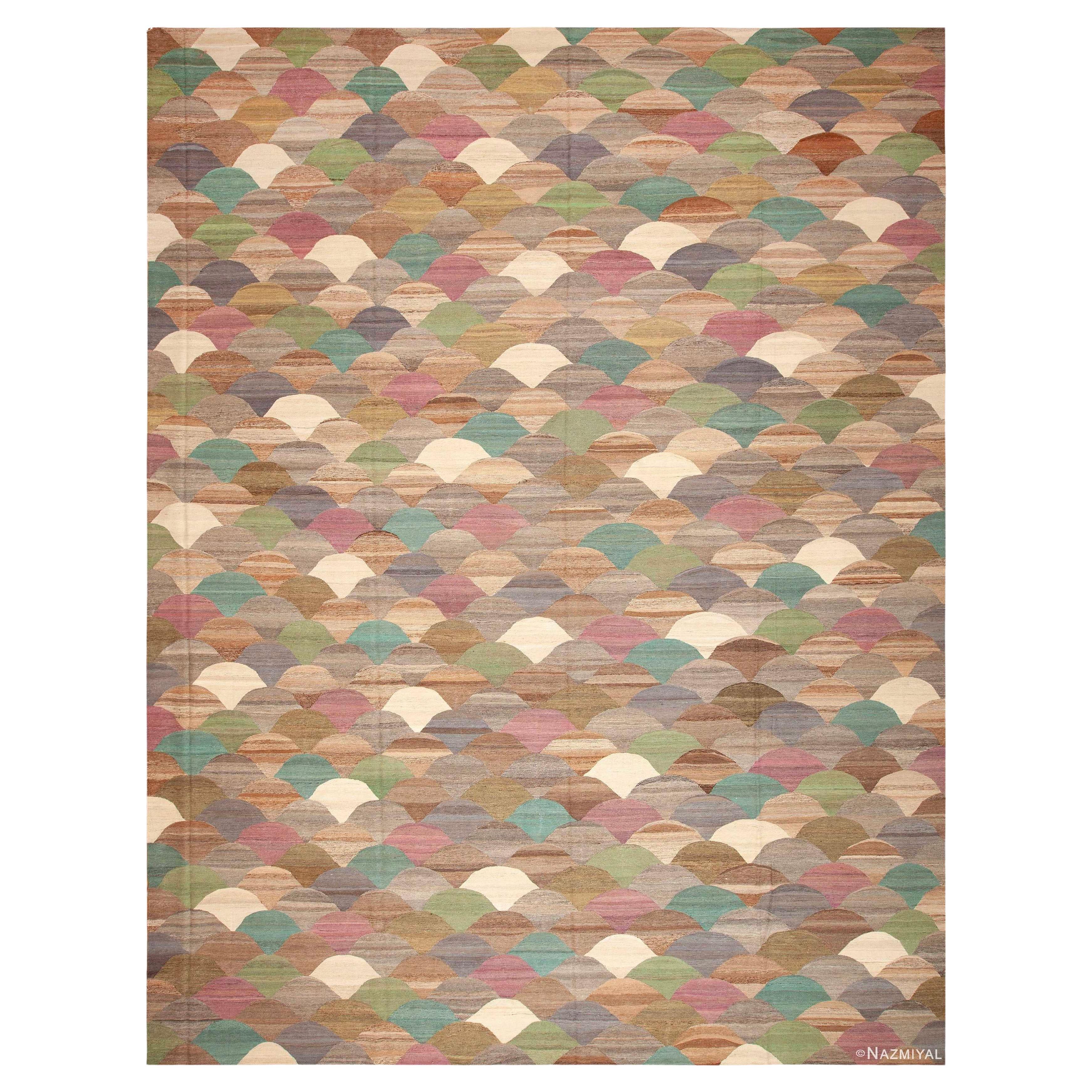 Nazmiyal Collection Large Modern Contemporary Kilim Rug 13'7" in x 17'7"